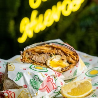 Chilaquiles Burrito with Meat